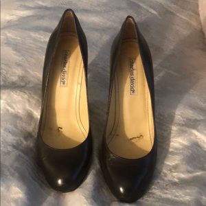 Charles David Dark Brown Round Toe Leather Heels